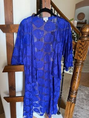 LuLaRoe Royal Blue Lace Swim Coverup